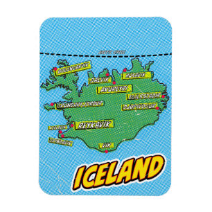 Magnet Flexible Carte illustrée de New York dans le style Pop Art