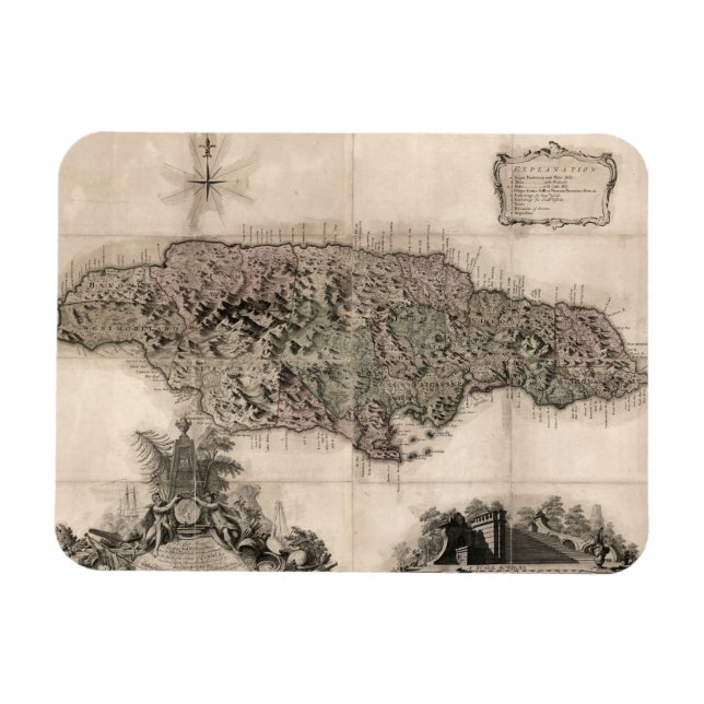 MAGNET FLEXIBLE CARTE : JAMAICA, 1763 (Horizontal)
