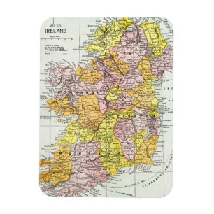 Magnet Flexible CARTE : L'IRLANDE, c1890