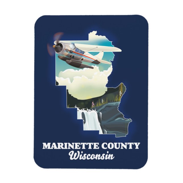 Magnet Flexible Carte Maine du comté de Washington (Vertical)