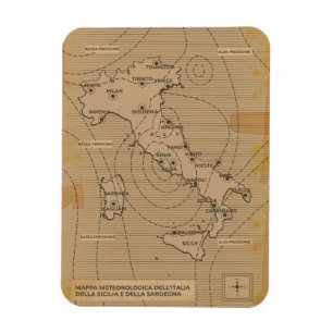 Magnet Flexible Carte météorologique vintage de l'Italie, Scilly e