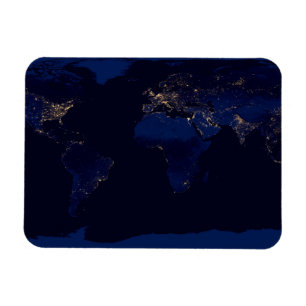Magnet Flexible Carte Plate De La Terre Montrant Les Lumières De L