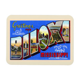 Magnet Flexible Carte postale Biloxi Mississippi Vintage