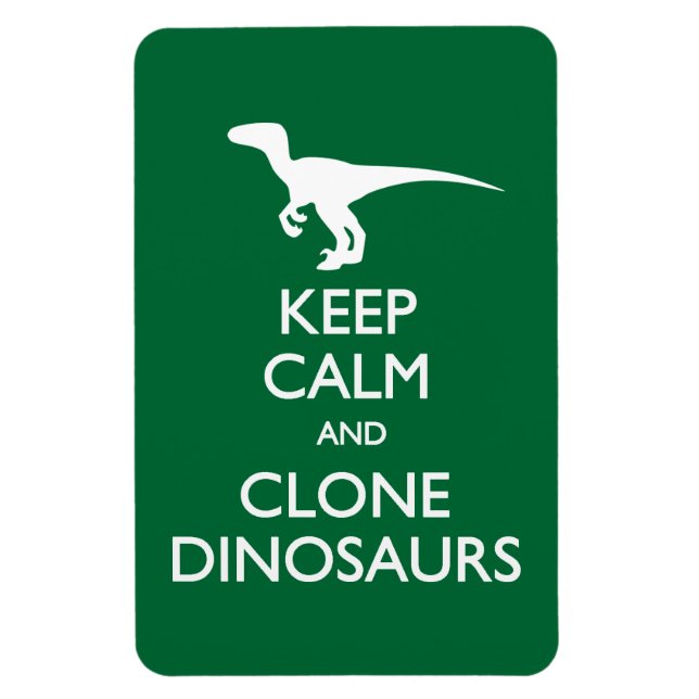 Magnet Flexible Carte postale Conserver Calme Clone Dinosaures (Vertical)