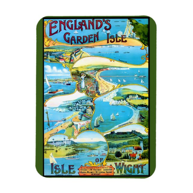 Magnet Flexible Carte postale de l'affiche de l'île de Wight Trave (Vertical)