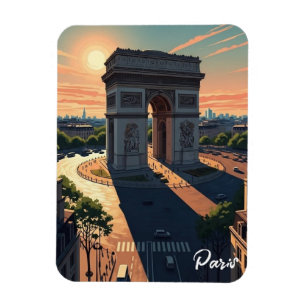 Magnet Flexible Carte postale de l'Arc de Triomphe de Paris