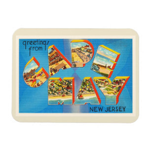 Magnet Flexible Carte postale de Vintage voyage du New Jersey NJ
