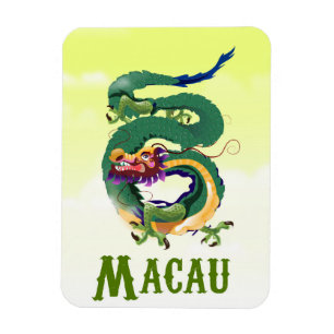 Magnet Flexible Carte postale de voyage de style vintage Macao Chi