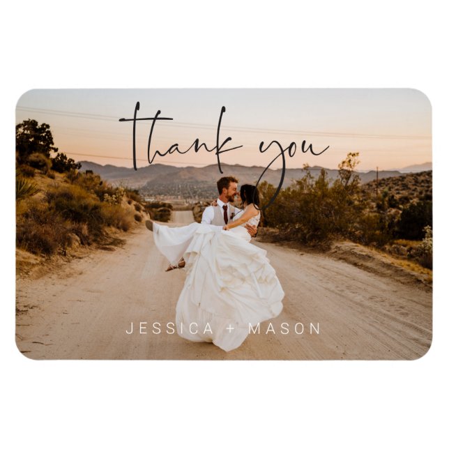 Magnet Flexible Carte postale Merci Mariage photo (Horizontal)