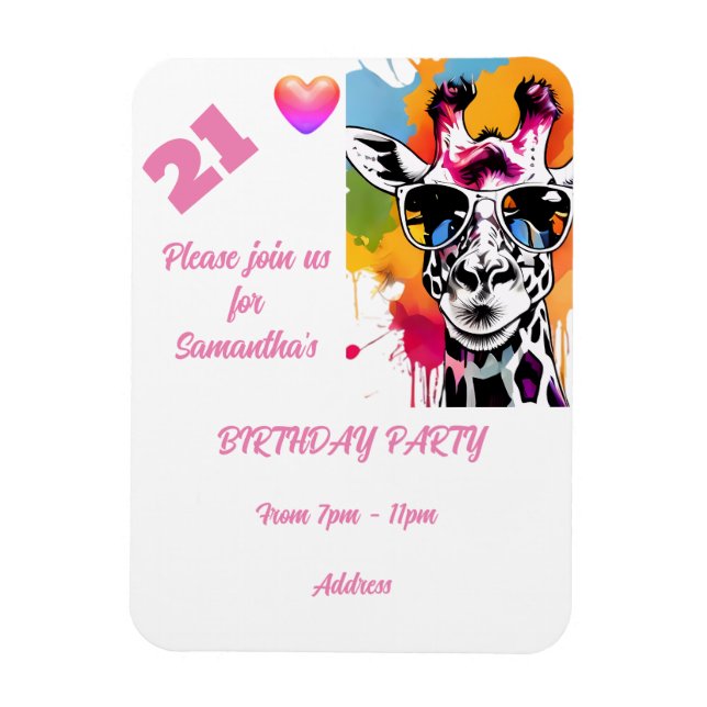 Magnet Flexible Carte postale personnalisée Invitation d'anniversa (Vertical)