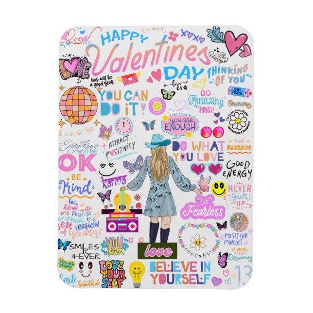 MAGNET FLEXIBLE CARTE POSTALE VALENTINE SWIFT INSPIRÉE AFFIRMATION (Vertical)
