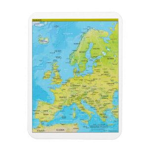 Magnet Flexible Carte régionale géopolitique de l'Europe