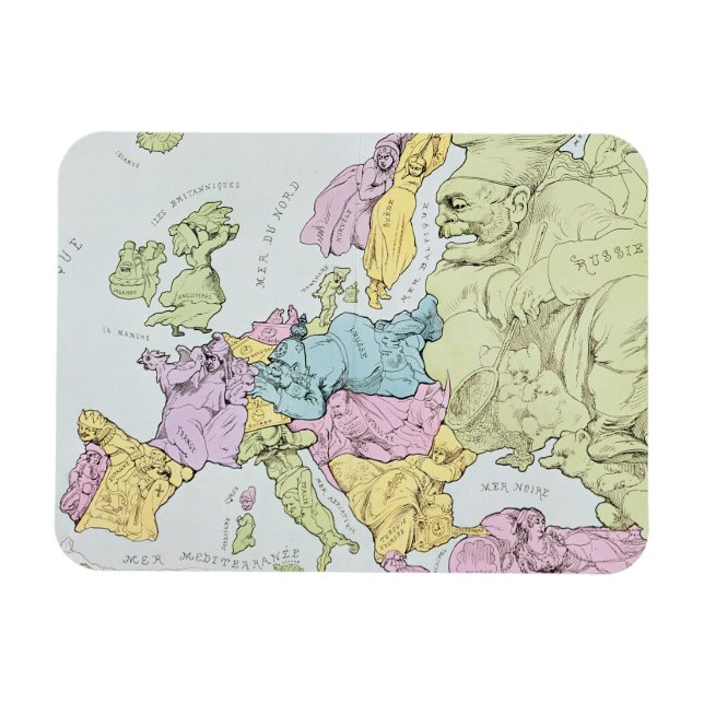 Magnet Flexible Carte satirique de l'Europe | 1871 (Horizontal)