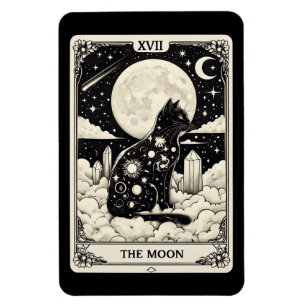 Magnet Flexible Carte Tarot Cat La Lune Graphique