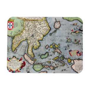 Magnet Flexible Carte vintage   Inde en Nouvelle-Guinée