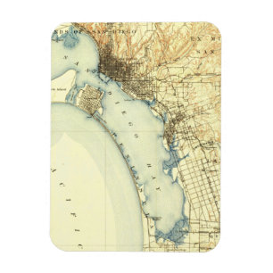 Magnet Flexible Carte Vintage San Diego