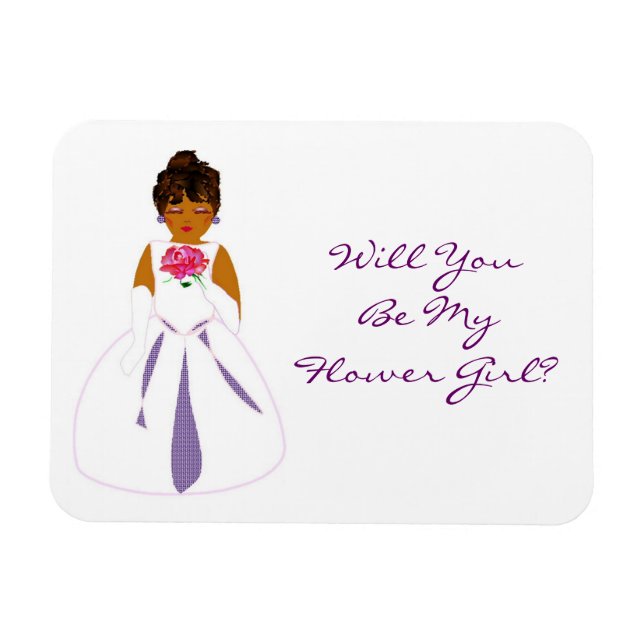 Magnet Flexible Carte "Will You Be My Flower Girl" - Personnalisab (Horizontal)