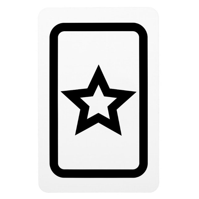 Magnet Flexible Carte Zener | Hollow 5 Pointed Star (Vertical)