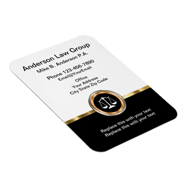 Magnet Flexible Cartes d'affaires magnétiques à procureur classiqu (Côté Droit)