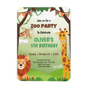 Magnet Flexible Cartes d'invitation pour les 5 ans d'anniversaire