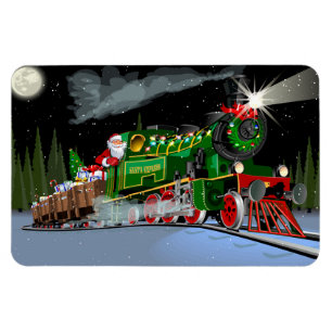Magnet Flexible Cartographie train Noël Carte postale