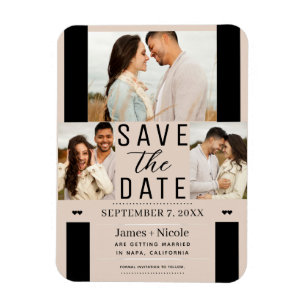 Magnet Flexible Carton d'invitation avec photo de mariage Bisque a