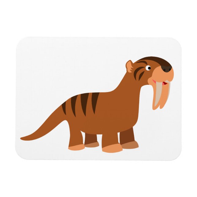 Magnet Flexible Carton souriant mignon Thylacosmilus Aimant flexib (Horizontal)