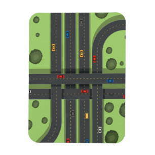 Magnet Flexible Cartoon couleur Autoroute et voitures Cool Arrière