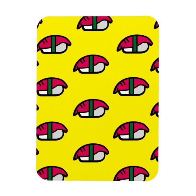 Magnet Flexible Cartoon Kawaii Sushi, Riz de Poisson et Aimant d'A (Vertical)