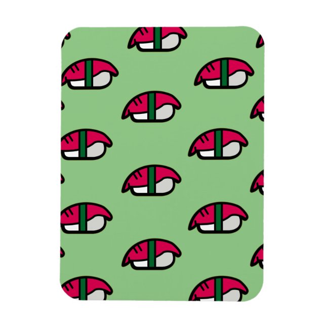 Magnet Flexible Cartoon Kawaii Sushi, Riz de Poisson et Aimant d'A (Vertical)