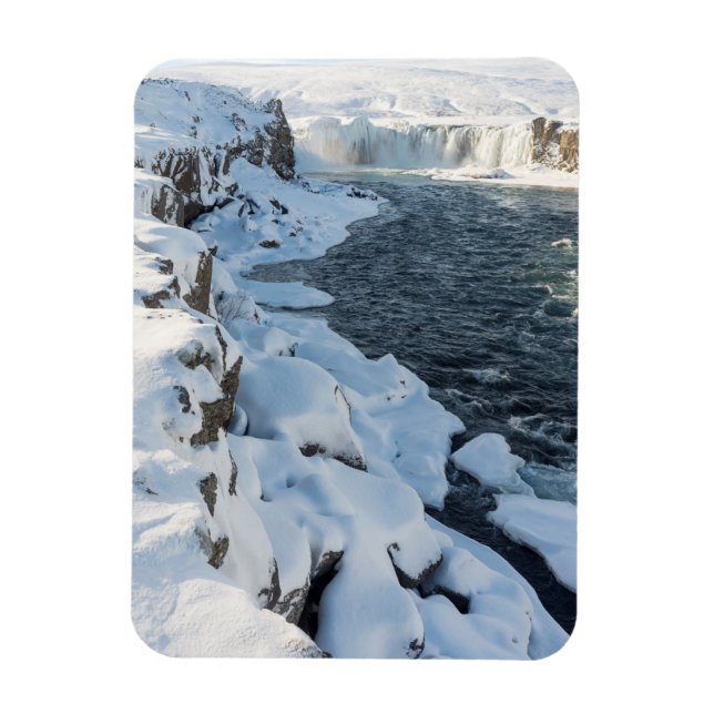 Magnet Flexible Cascade couvert de neige de Godafoss (Vertical)