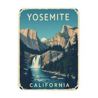 Magnet Flexible Cascade de Yosemite Californie Vintage Retro