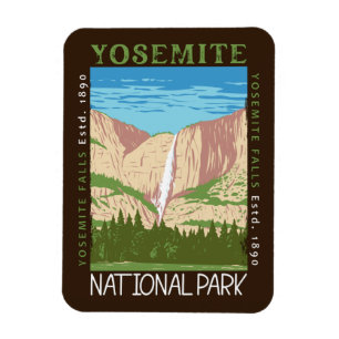 Magnet Flexible Cascade du parc national Yosemite Retro perturbé
