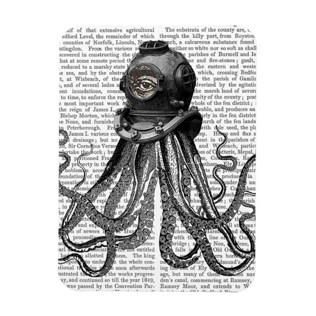 Magnet Flexible Casque de pieuvre et de plongée (Vertical)