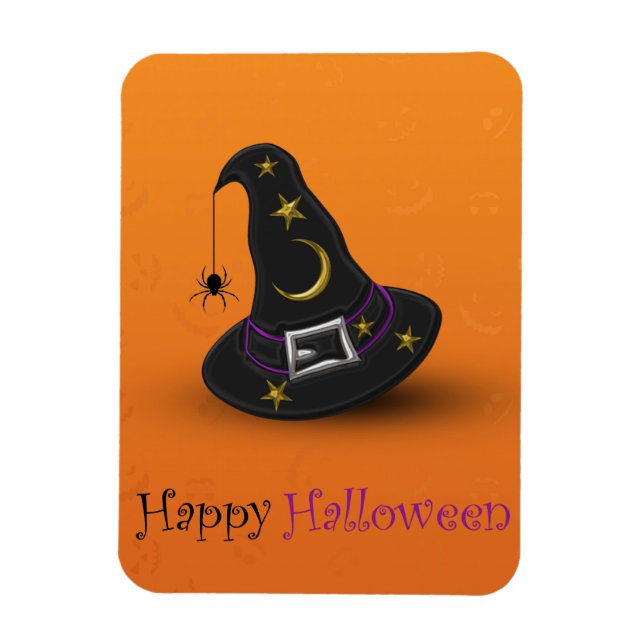 Magnet Flexible Casquette de sorcière d'Halloween avec araignée (Vertical)