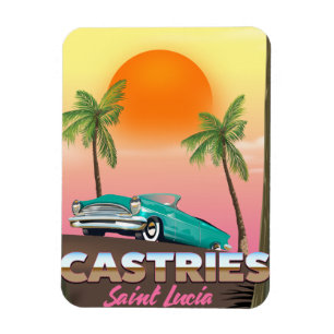 Magnet Flexible Castries Sainte-Lucie exotique affiche de voyage t