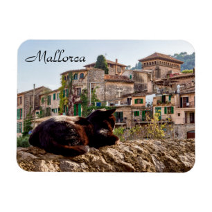 Magnet Flexible Cat sunbathing on a wall - Valldemossa, Mallorca