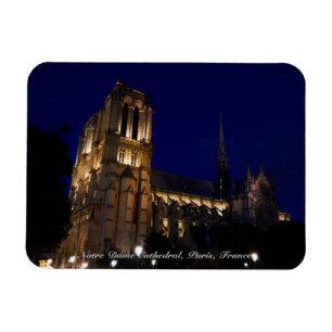 Magnet Flexible Cathédrale Notre-Dame de nuit, Paris, France