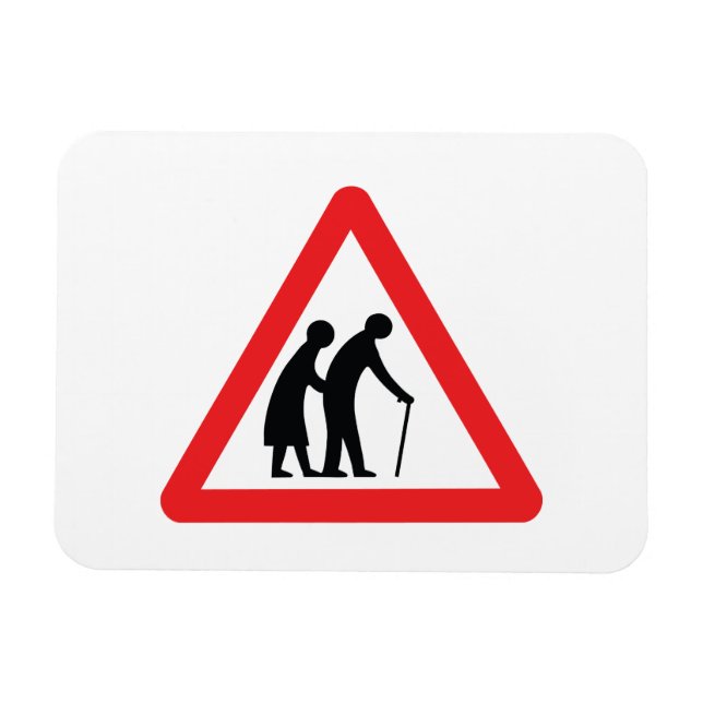 Magnet Flexible CAUTION Personnes ÂGÉES - VOYAGE UK (Horizontal)