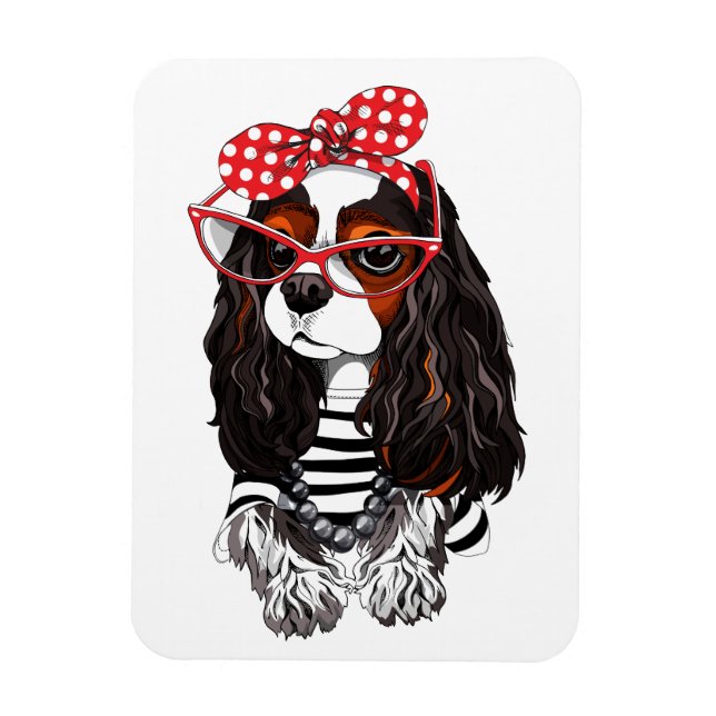 Magnet Flexible Cavalier King Charles Spaniel De Paris Avec Amour (Vertical)