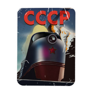 Magnet Flexible CCCP Retro vintage Soviétique train Poster