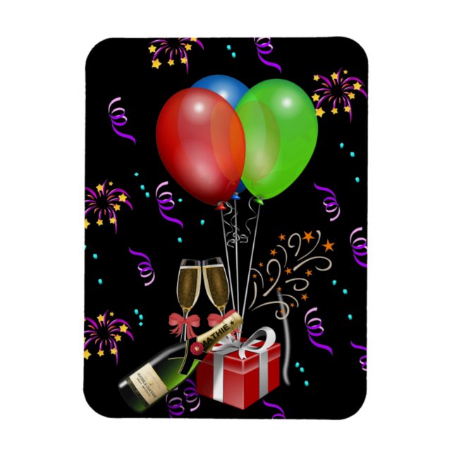 Magnet Flexible Célébration de l'anniversaire des ballons à boutei (Vertical)