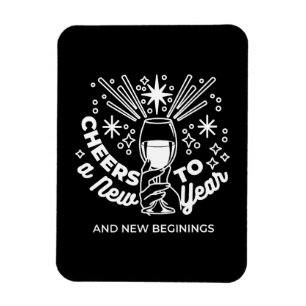 Magnet Flexible Célébrer les nouveaux débuts Vin Verre Illustratio