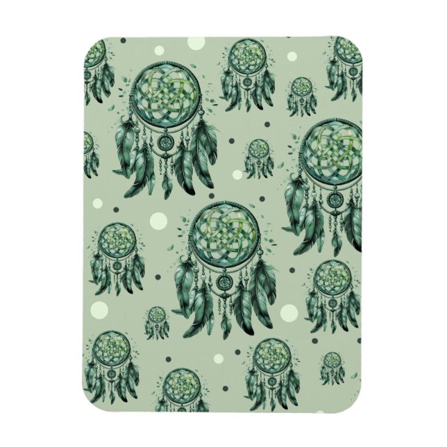 Magnet Flexible Celtic knot green dreamcatcher (Vertical)