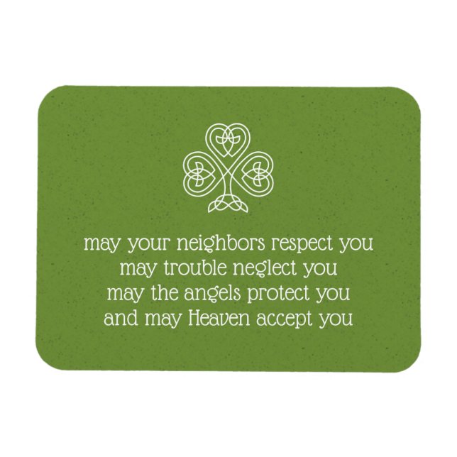 Magnet Flexible Celtic Knot Shamrock Irlande Bénédictions 2 (Horizontal)