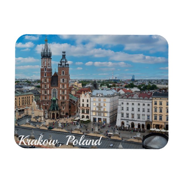 Magnet Flexible Centre-ville de Cracovie d'en haut en Pologne (Horizontal)