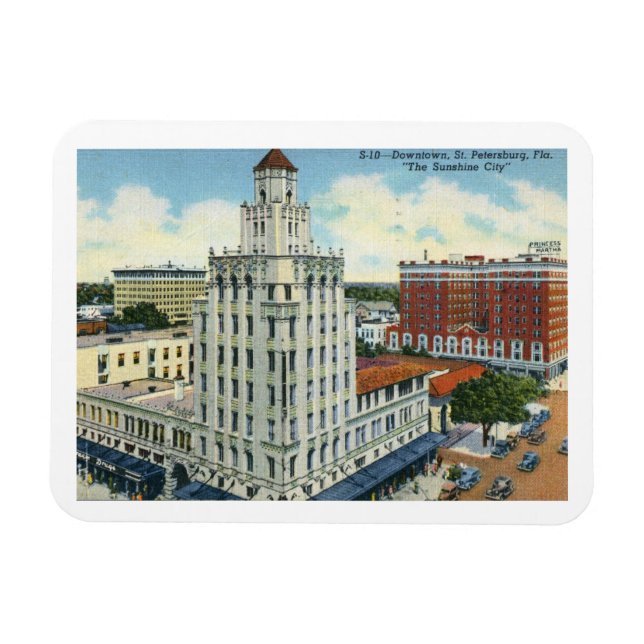 Magnet Flexible Centre-ville, Saint-Pétersbourg, FL Carte postale  (Horizontal)