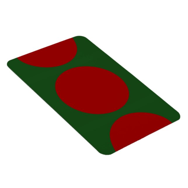 Magnet Flexible Cercles rouges sur vert (Côté Droit)