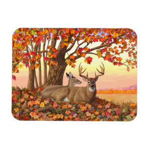 Magnet Flexible Cerf blanc en automne Nouvelle-Angleterre Couleurs