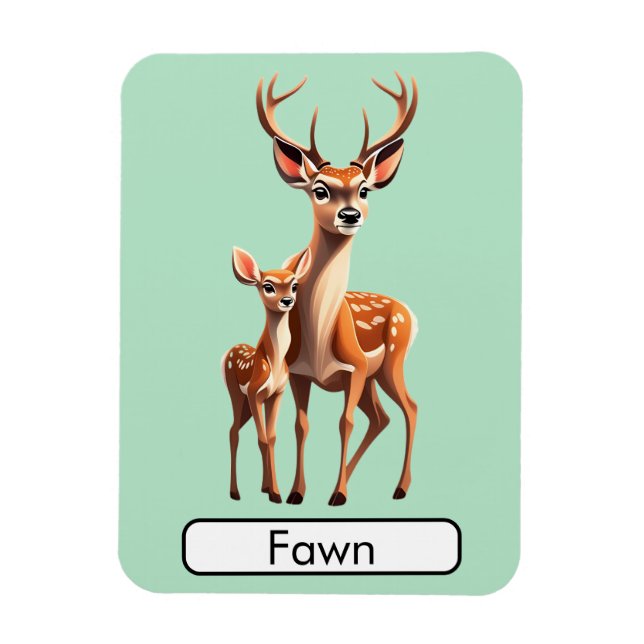 Magnet Flexible Cerf/Faune de carte de poche animal, aimant photo  (Vertical)